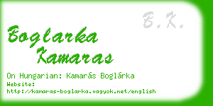 boglarka kamaras business card